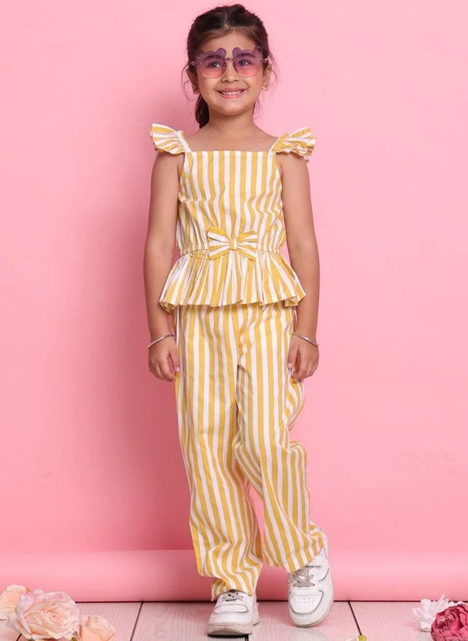 Saka Designs Girls Striped Top and Trousers Set