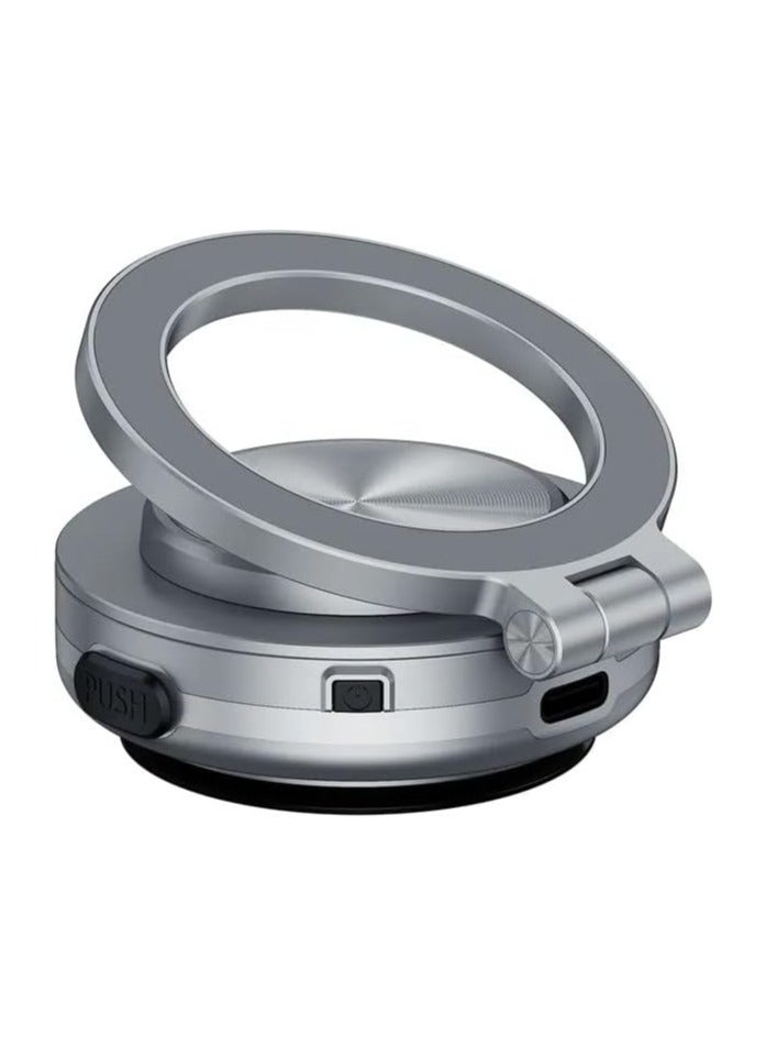 Adak Universal 360° Rotatable Car Dashboard Mobile Phone Holder, Adjustable Stand with Rubber Anti-Slip Mat| Foldable Vacuum Suction Car Bracket (Grey) - Image 2