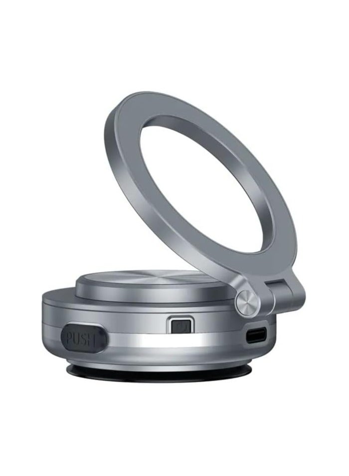 Adak Universal 360° Rotatable Car Dashboard Mobile Phone Holder, Adjustable Stand with Rubber Anti-Slip Mat| Foldable Vacuum Suction Car Bracket (Grey) - Image 1