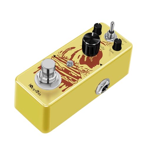 IOppWin Optical Compressor Pedal for Electric Guitar & Bass, Classic Analog Comp Effect with Smooth Attack & Decay, True Bypass, Mini Size Metal Housing (Yellow) - Image 1
