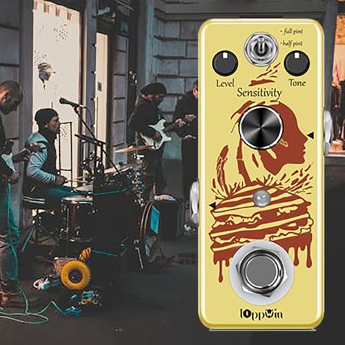 IOppWin Optical Compressor Pedal for Electric Guitar & Bass, Classic Analog Comp Effect with Smooth Attack & Decay, True Bypass, Mini Size Metal Housing (Yellow) - Image 3