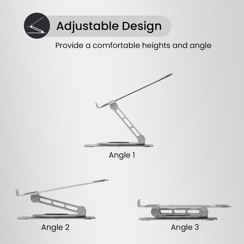 Portronics Portronics My Buddy K3 Portable Laptop Tabletop Stand I Foldable Adjustable for Laptops Up to 156 InchesSilver - Image 4