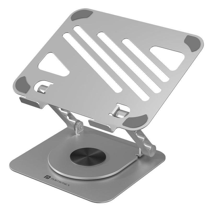 Portronics Portronics My Buddy K3 Portable Laptop Tabletop Stand I Foldable Adjustable for Laptops Up to 156 InchesSilver - Image 1