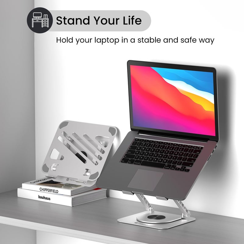 Portronics Portronics My Buddy K3 Portable Laptop Tabletop Stand I Foldable Adjustable for Laptops Up to 156 InchesSilver - Image 2