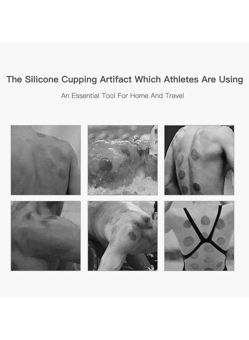 مجموعة علاج الحجامة - 4 قطع اكواب تفريغ هواء مختلفة الحجم للتدليك والوخز بالابر والسيلوليت وتخفيف الام العضلات والتعافي من الاصابات - Image 3