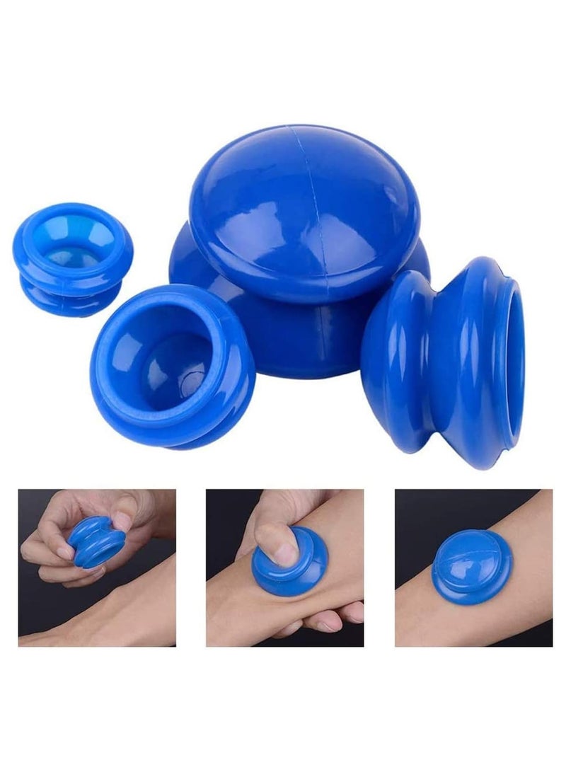 مجموعة علاج الحجامة - 4 قطع اكواب تفريغ هواء مختلفة الحجم للتدليك والوخز بالابر والسيلوليت وتخفيف الام العضلات والتعافي من الاصابات - Image 5