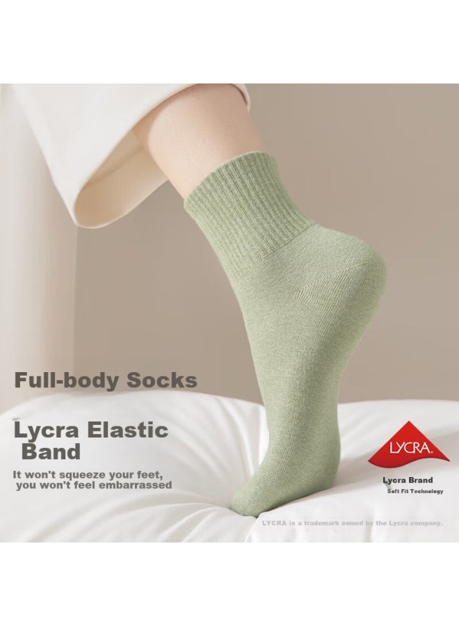 B&C.ROOM Cotton Bamboo House Women's Spring And Summer Mid-calf Socks, Pure Cotton Antibacterial And Odor-resistant Thin Style, Breathable Boneless Women's Short Socks 5 Pairs - Image 2