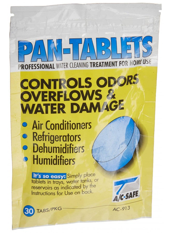 AC Safe AC Safe Tablets-30 Cleans scum in Drain Pans and Humidifiers, Blue, 30 Count  - Image 1