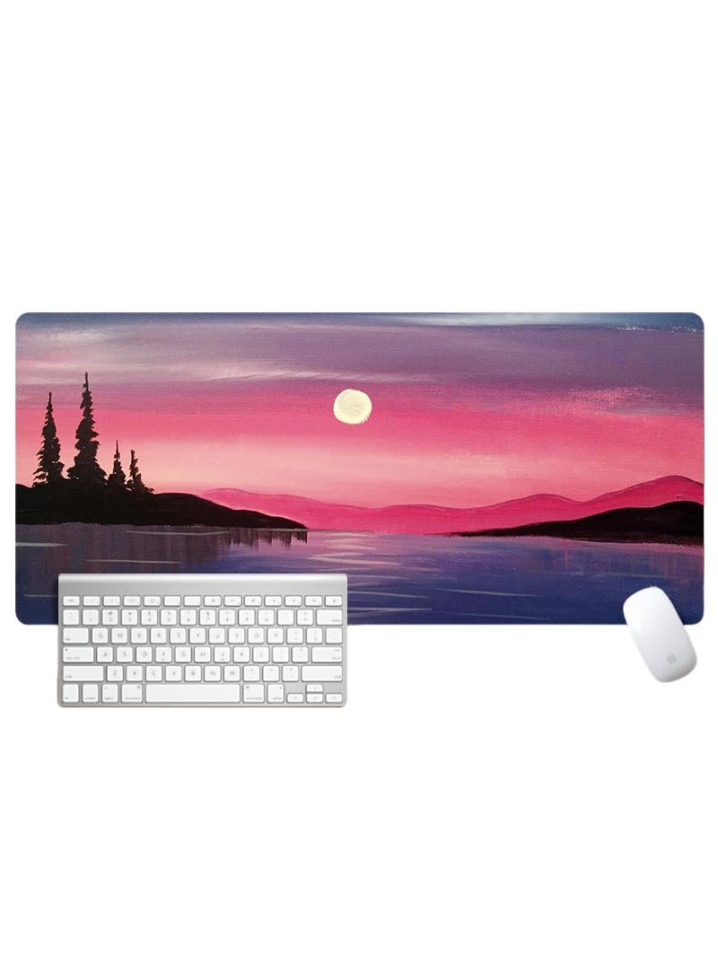 Y&D Van Gogh'S Oil And Landscape Paintings Gaming Mouse Pad Extended Large Mat Desk Pad Stitched Edges Mousepad Long Mouse Pad And Non-Slip Rubber Base Mice Pad 800X300X4mm