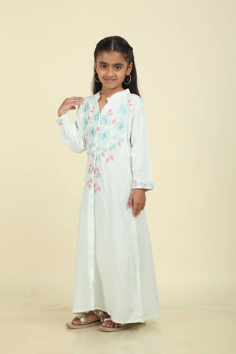 HANA & SARA Unique Long Girls Trendy Printed Arabic Jalabiya - Image 5