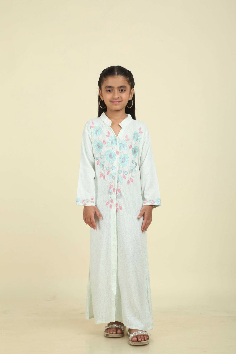 HANA & SARA Unique Long Girls Trendy Printed Arabic Jalabiya - Image 2