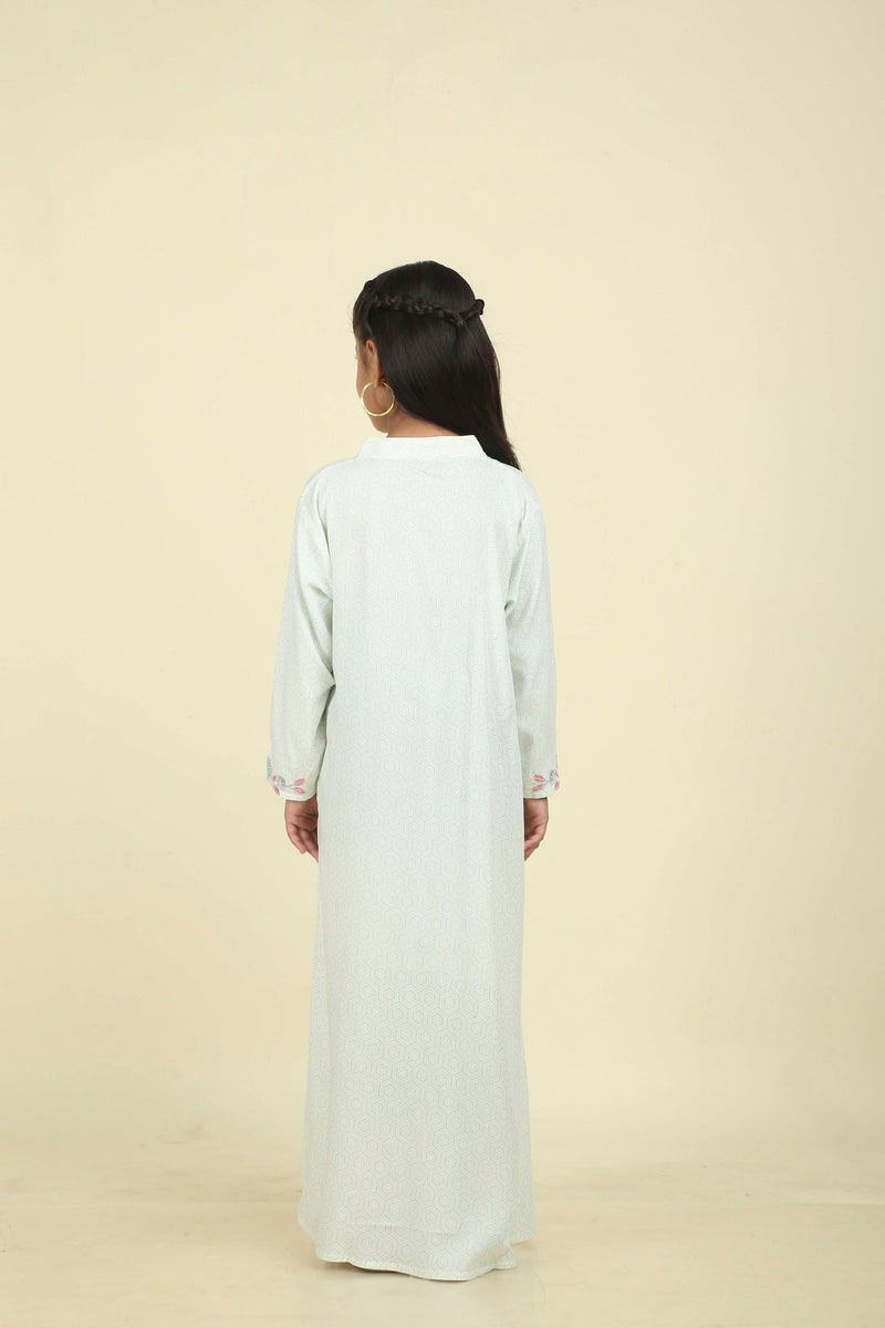 HANA & SARA Unique Long Girls Trendy Printed Arabic Jalabiya - Image 3
