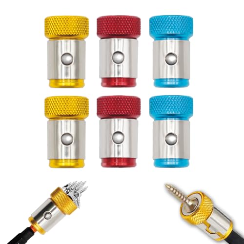 FiLwW 6 Pieces Strong Magnetic Screw Ring, 1/4 Inch/ 6.35 mm Universal Magnetic Screw Ring Bit for Hex Screwdriver and Power Bits - Image 1