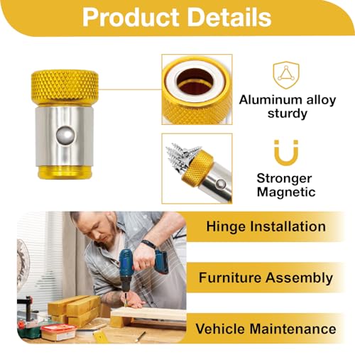 FiLwW 6 Pieces Strong Magnetic Screw Ring, 1/4 Inch/ 6.35 mm Universal Magnetic Screw Ring Bit for Hex Screwdriver and Power Bits - Image 2