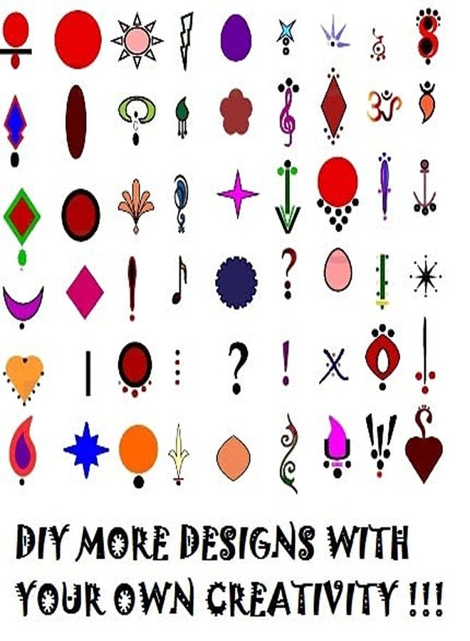 Quarya Bindi Bindiya Kumkum Tikka Colourful Forehead Sticker Golden Silver Stone Studded Simple Plain Round Designer Multicolour Velvet Maroon Bindis Sindoor For Women Girls Ladies (10 Bindi Flaps Plus 5 Satin Hair Scrunchies) - Image 4