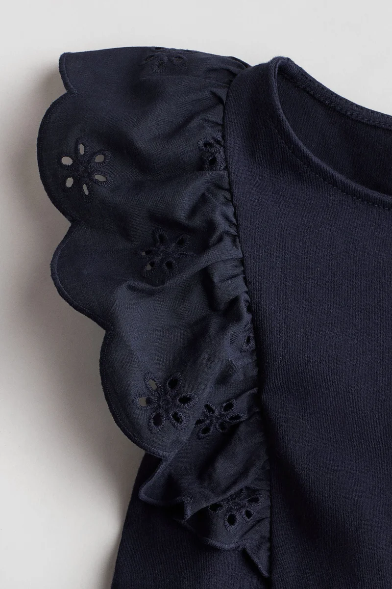 H&M Flounce-trimmed cotton dress