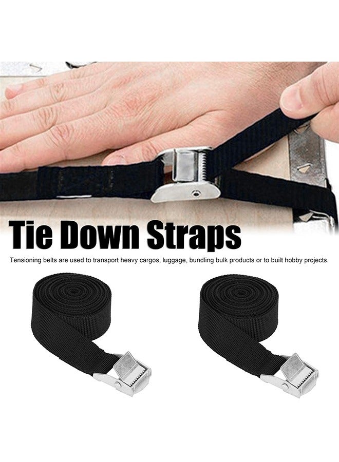 2 Pcs Lashing Straps, 1" x 6.5 ft Tie-Down Straps with Metal Buckle for Motorcycles,Trucks,Cargo,Bicycles - Image 5
