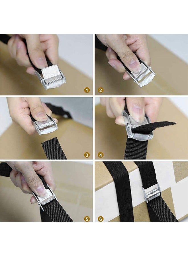 2 Pcs Lashing Straps, 1" x 6.5 ft Tie-Down Straps with Metal Buckle for Motorcycles,Trucks,Cargo,Bicycles - Image 2