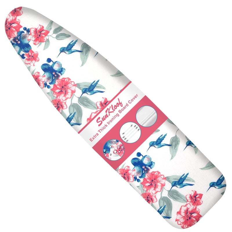SUNKLOOF Extra Thick Ironing Board Cover and Pad Resist Scorching and Staining 15x54 Reflective Silicone Ironing Board Cover Elastic Edges 4 Fasteners Large Protective Scorch Mesh Cloth