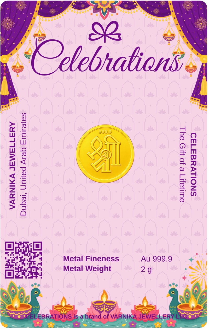 Celebrations Gold - Diwali 2g Coin - 24K 999.9 Pure Gold - 2026 - Image 2