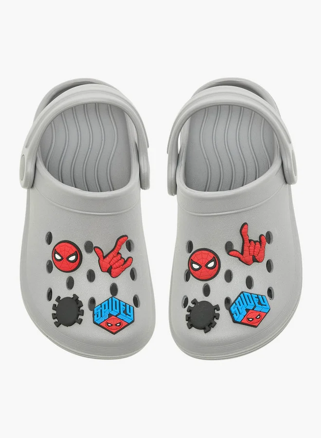 MARVEL Boys Spider-Man Applique Clogs with Backstrap