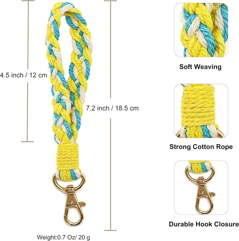 Moydolo Macrame Boho Keychain Bracelet Holder Handmade Keychain Wristlet Key Chain Wrist Lanyard for Women Girls - Image 1