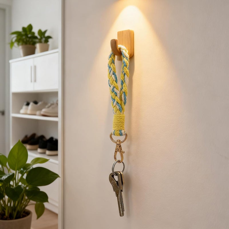 Moydolo Macrame Boho Keychain Bracelet Holder Handmade Keychain Wristlet Key Chain Wrist Lanyard for Women Girls - Image 5