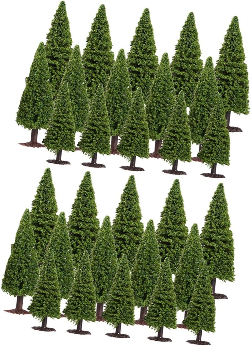 30pcs Pine Tree Model Scenery Landscape Architecture Trees for Table Construction Realistic Miniature Greenery for Diorama Layouts - Image 1
