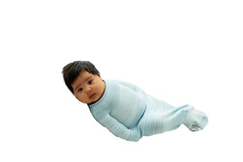 Swaddelini Swaddle Sleep Sack, Easy-to-Use Baby Sleep Sack, Helps Babies Sleep Longer, 0-3 Months, 6-12 Pounds, Made in USA, Blue - Image 1
