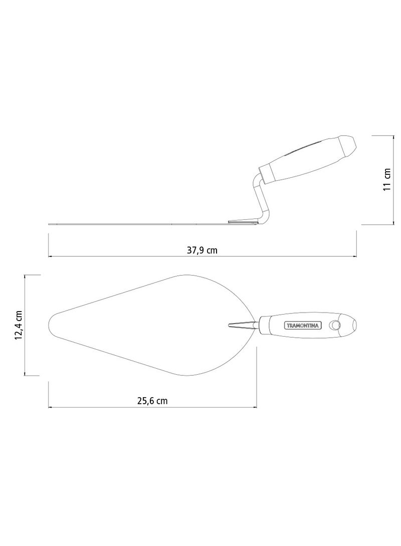 TRAMONTINA مجرفة البناء من ترامونتينا 10 بوصات بمقبض خشبي وثقب للتعليق - Image 2