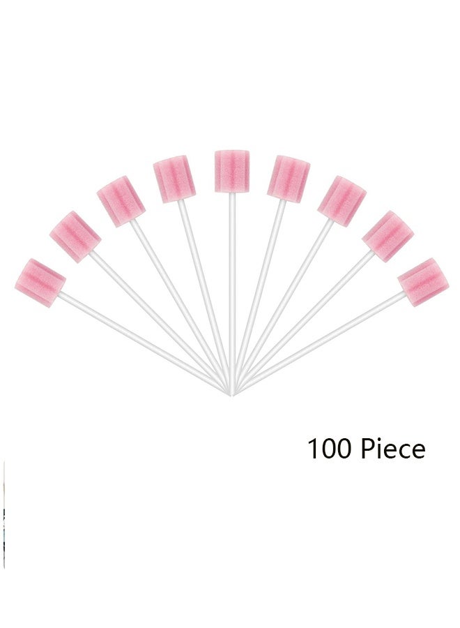 100 قطعة من أعواد السحب الفموية القابلة للتصرف، مصنوعة من الإسفنج، غير منكهة، معقمة، لأغراض تنظيف الفم، مجموعة فرشاة أسنان للسفر، للتنزه والتخييم، ملحقات السفر بحجم 15 × 20 × 3.5 سنتيمتر - Image 1