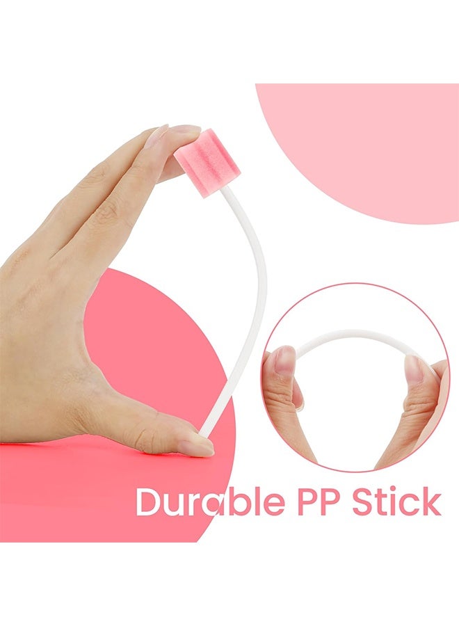 100 قطعة من أعواد السحب الفموية القابلة للتصرف، مصنوعة من الإسفنج، غير منكهة، معقمة، لأغراض تنظيف الفم، مجموعة فرشاة أسنان للسفر، للتنزه والتخييم، ملحقات السفر بحجم 15 × 20 × 3.5 سنتيمتر - Image 3