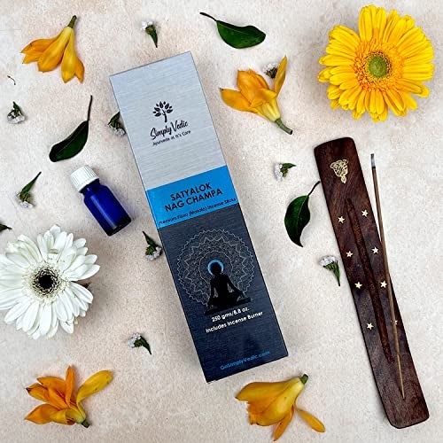 Simply Vedic Nag Champa Incense Sticks 250g with Holder – 135 Hand-Rolled Natural Agarbatti – No Charcoal, Long-Lasting Aromatherapy for Yoga, Meditation, Relaxation, Spiritual Healing, Pooja, Home - Image 3