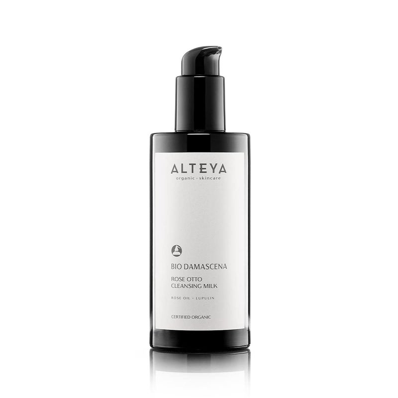 Alteya Organics Cleansing Milk Certified Organic Skin Care 6.8 Fl Oz/200 mL Bio Damascena Award-Winning Face Cleanser With Organic Bulgarian Rose Oil Purifying, Balancing and moisturizing