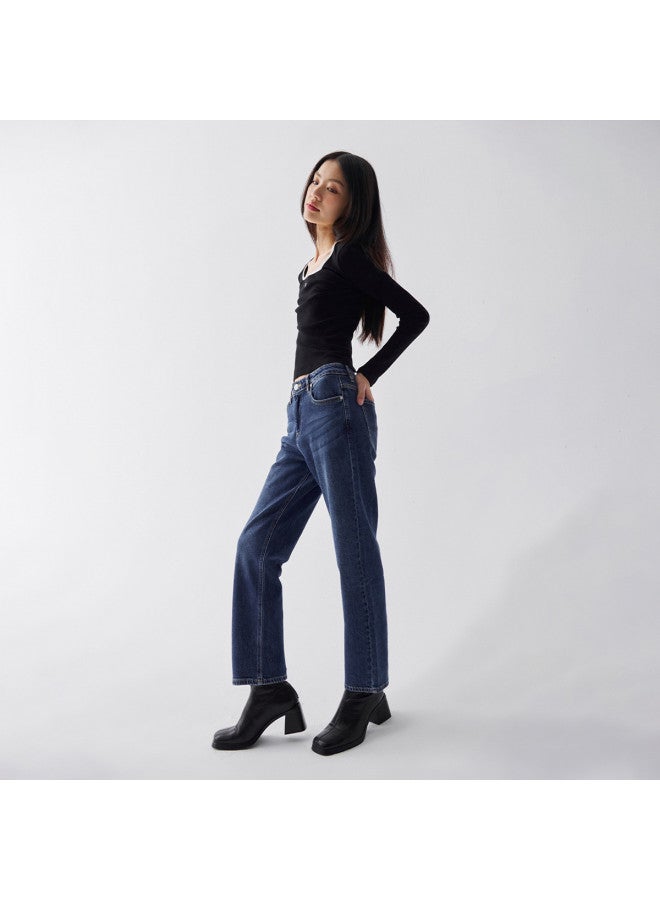 LEE 24 Early Spring Comfort Fit Classic Five-Pocket Mid Blue Women'S Jeans Trend - Image 4