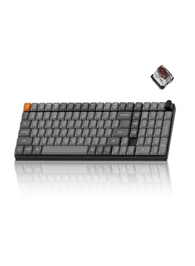 Keychron K17 Max 96% Layout QMK/Launcher Ultra-Slim Wireless/Type-C Wired Mechanical Keyboard with White LED Backlit, Low-Profile Gateron Mechanical Brown Switch Compatible with Mac Windows Linux - Image 1