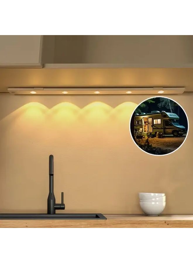 White 20cm USB Rechargeable LED Motion Sensor Light 3 Color No Drill - Image 3