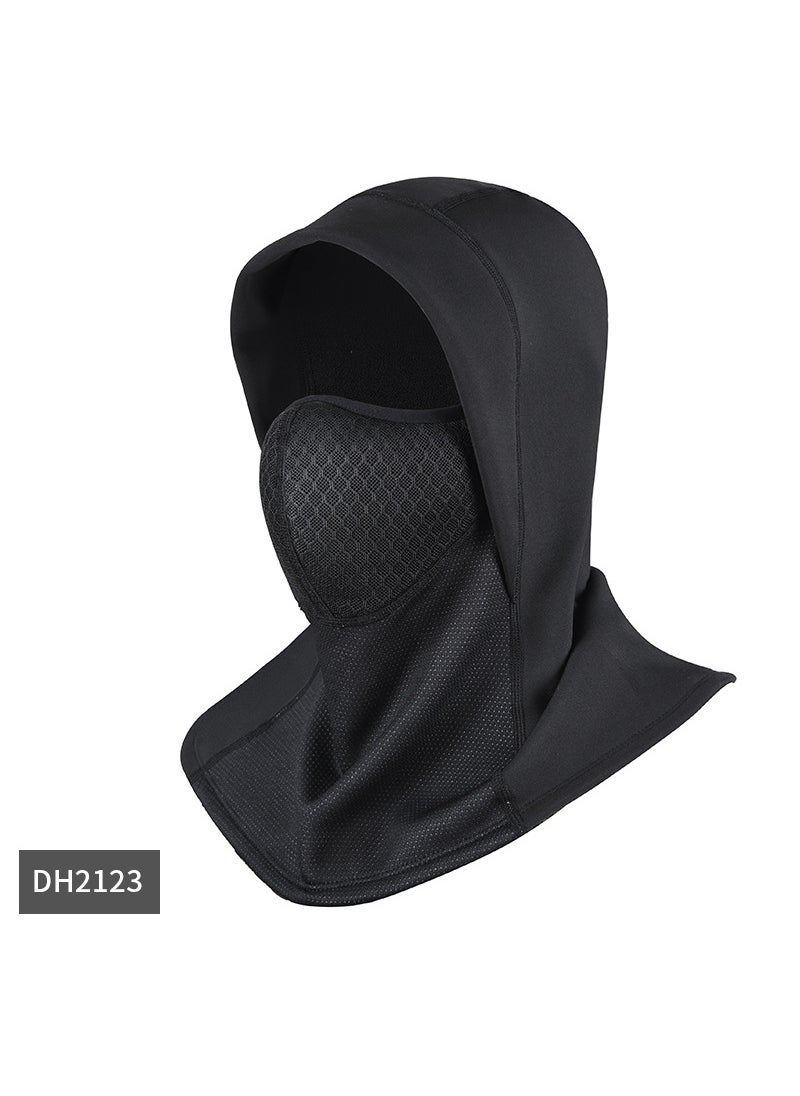 Generic - Winter Cycling Warm Face Mask Motorcycle Helmet Cover Windproof Thermal Facial Protective Skiing Face Shield Neck Warmer DH2123 black reflective with hole - Image 1