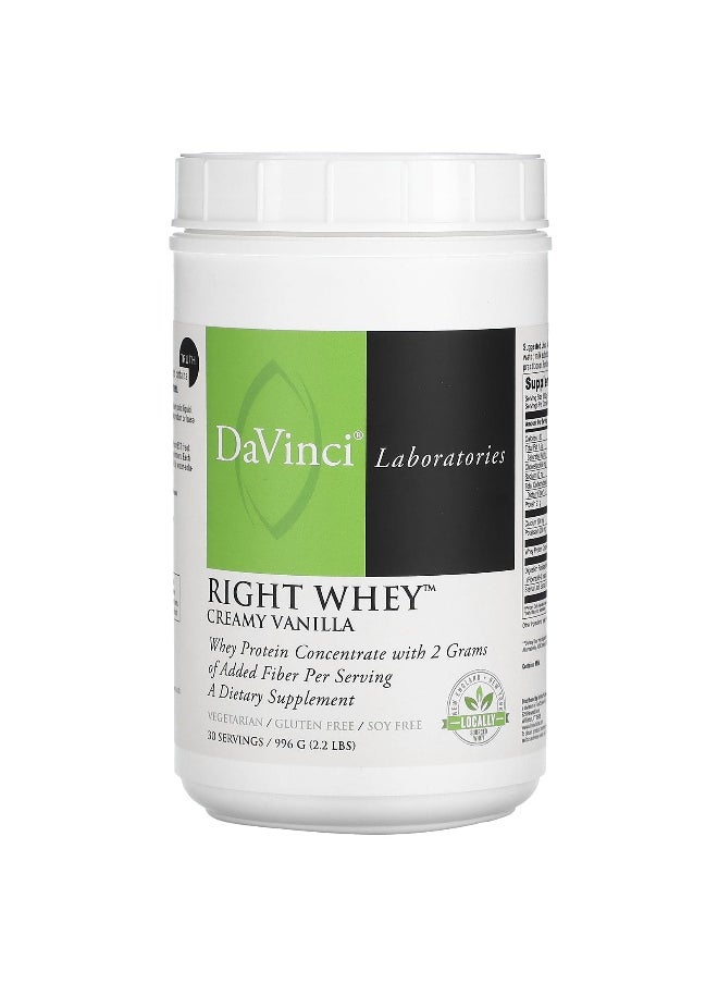 DaVinci Laboratories DaVinci Laboratories, Right Whey, Creamy Vanilla, 2.2 lbs (996 g)  - Image 1