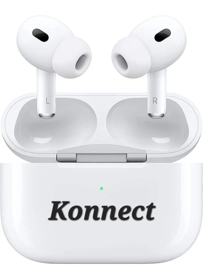 كونكت سماعات أذن لاسلكية شبه داخل الأذن KN-T03S PRO TWS ومجهزة بحافظة سيليكون مضادة لبصمات الأصابع مع صندوق طاقة الإصدار القياسي باللون الأبيض - Image 1