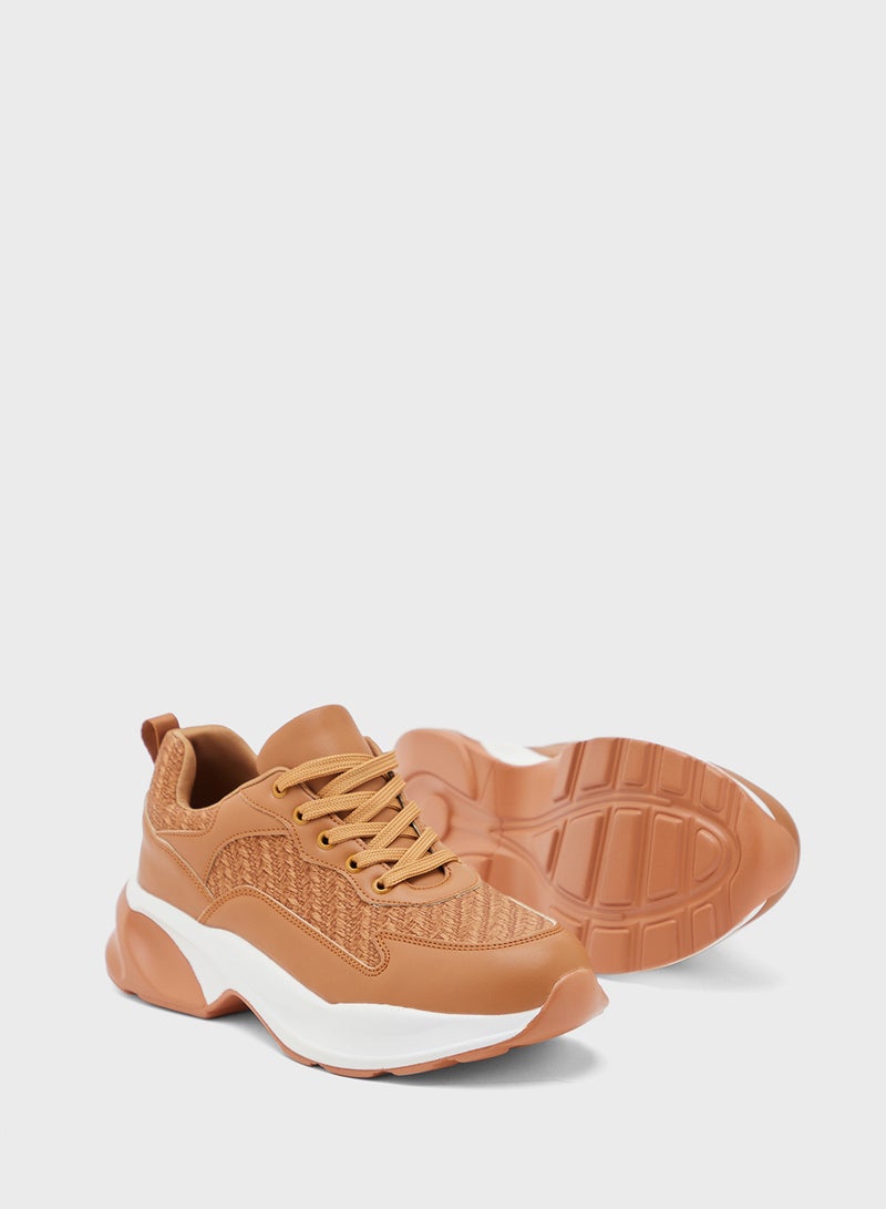 Ginger Weave Detail Chunky Sneakers  - Image 3