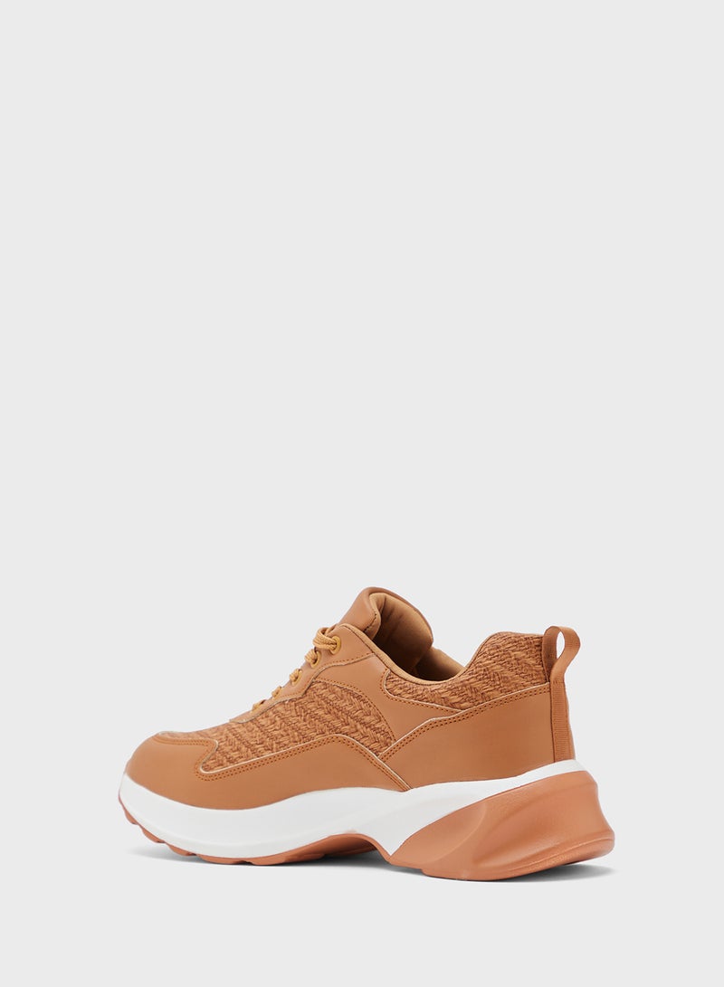 Ginger Weave Detail Chunky Sneakers  - Image 2