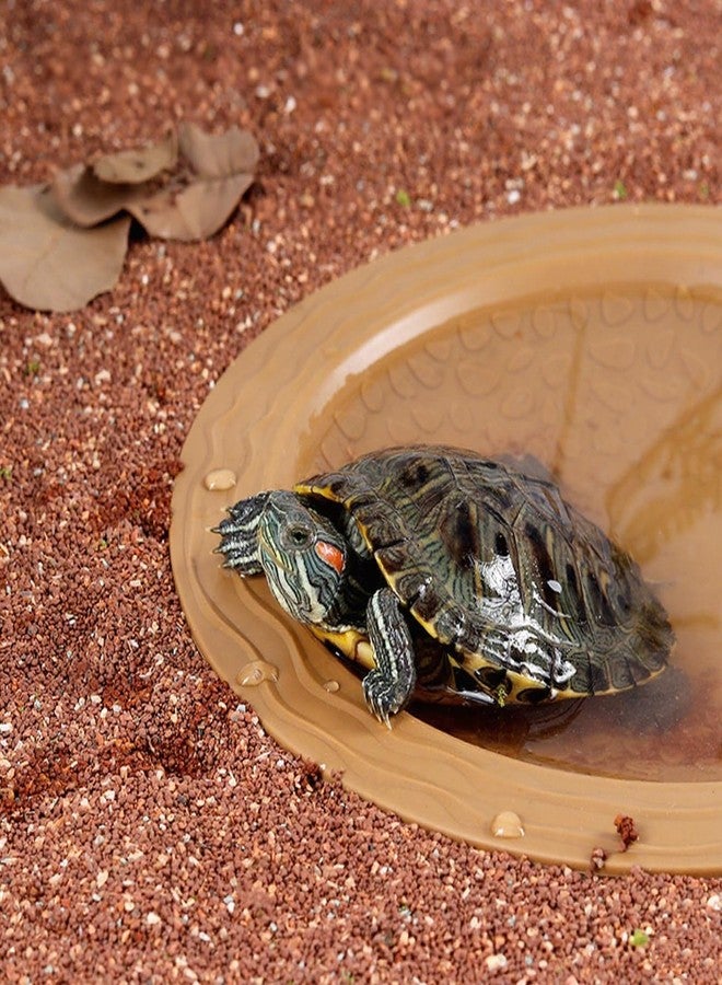 HIERYAN Turtle Bathing Pool Small for Reptiles & Amphibians - Resin Water Dish & Feeding Bowl with Gentle Slope - Safe for Turtles, Lizards, Frogs, Snakes (Yellow) - Image 3