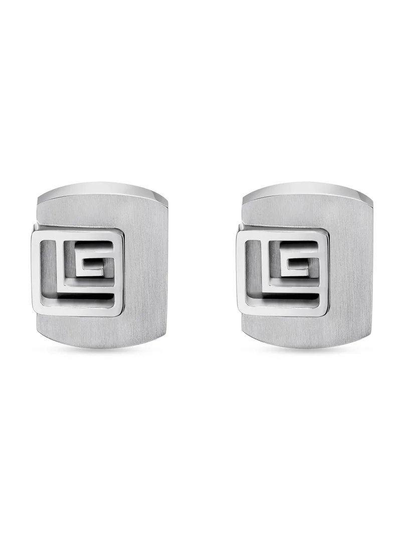 Guy Laroche Thibault Stainless Steel Silver Cufflinks For Men