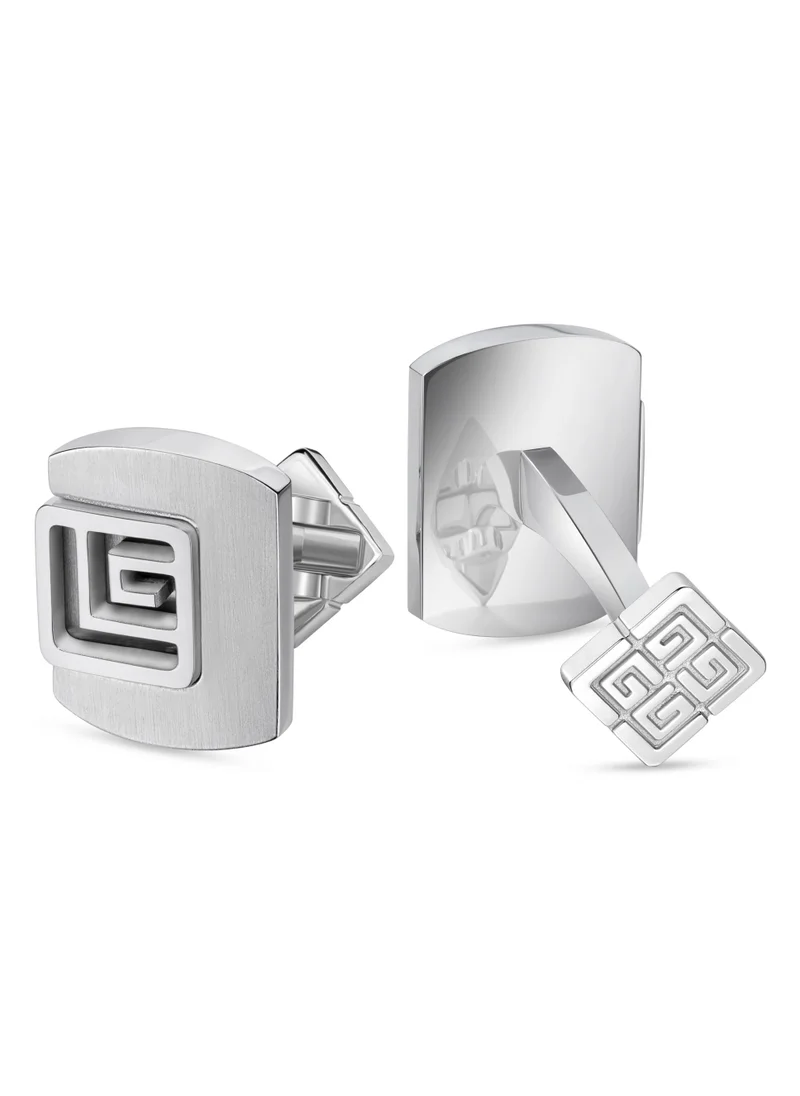 Guy Laroche Thibault Stainless Steel Silver Cufflinks For Men