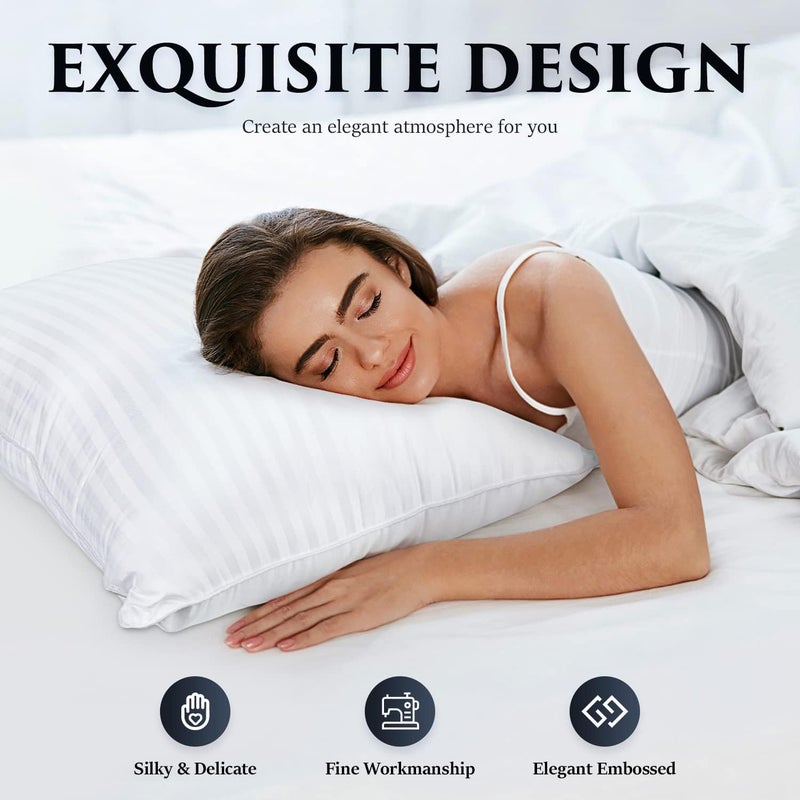 COZSINOOR Bed Pillows for Sleeping Queen Size - Breathable Hotel Quality Set of 2 - Down Alternative Microfiber Filled for Back, Stomach, Side Sleepers, Cooling & Skin-Friendly - Image 5