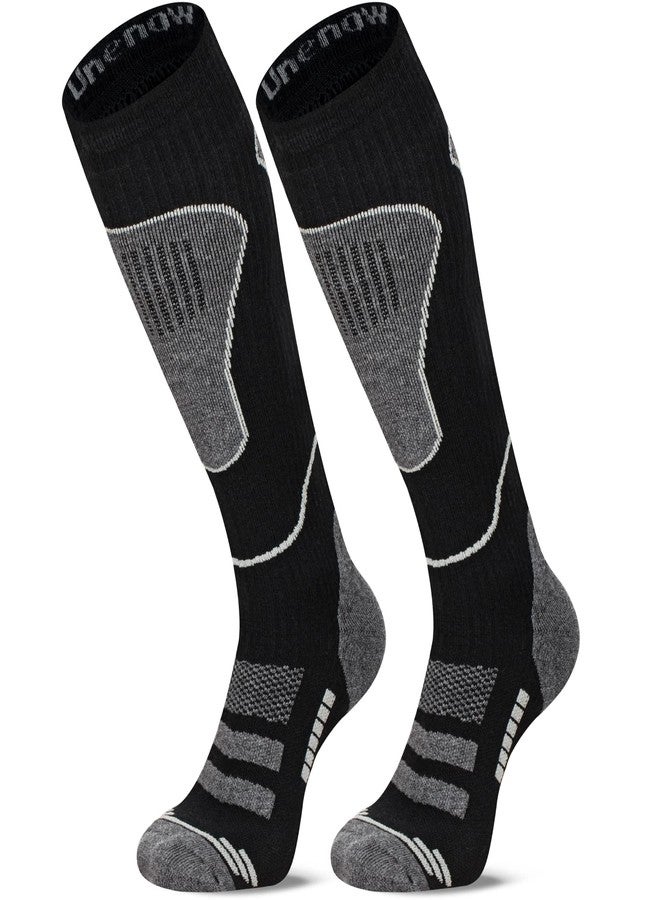 unenow Merino Wool Ski Socks 2 Pairs, Thermal Knee High Warm Socks for Snowboarding, Hiking, Cold Weather, Snow, Hunting - Image 1