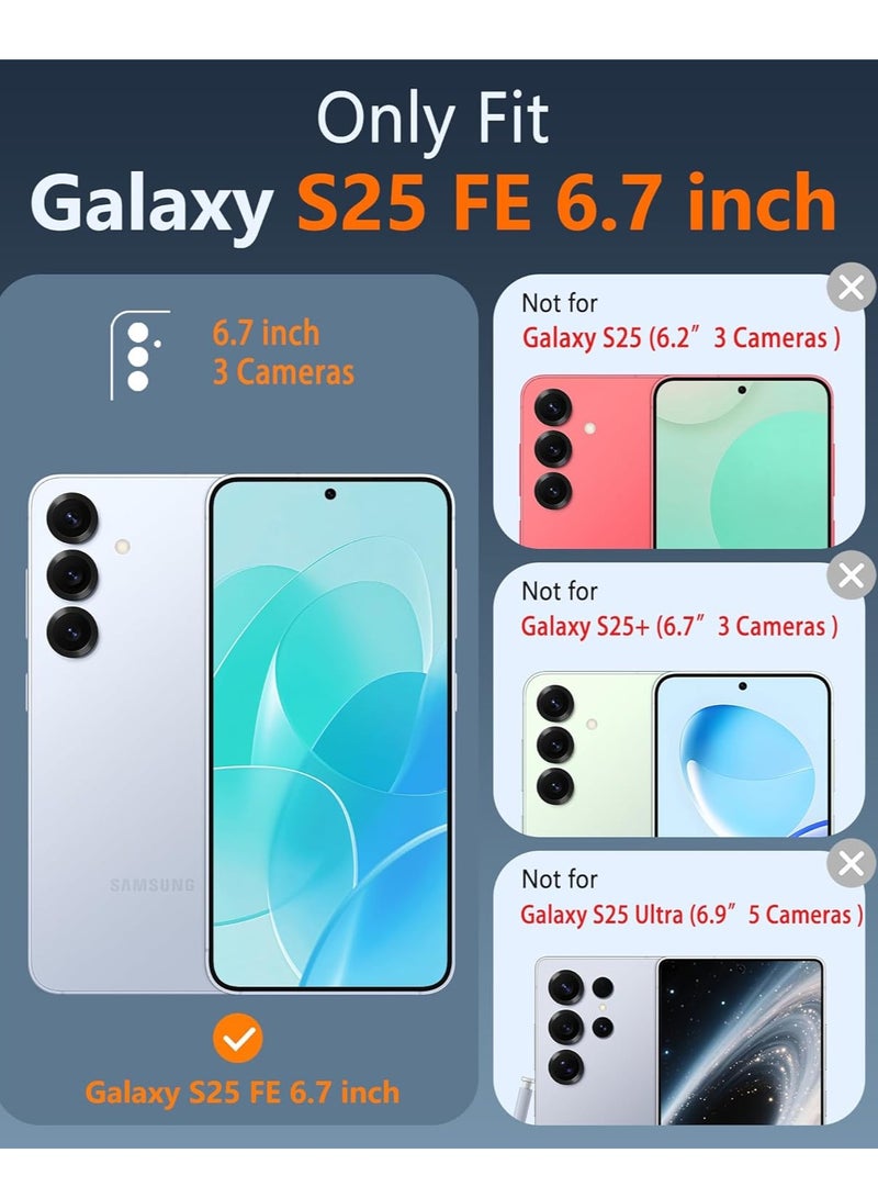 Houmt Samsung Galaxy S25 FE Case Magnetic Clear Anti Yellowing Cover For Galaxy S25 FE with 9D Ultra Clear Tempered Glass For Samsung Galaxy S25 FE 6.7-inch - Image 2