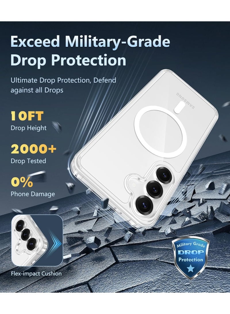 Houmt Samsung Galaxy S25 FE Case Magnetic Clear Anti Yellowing Cover For Galaxy S25 FE with 9D Ultra Clear Tempered Glass For Samsung Galaxy S25 FE 6.7-inch - Image 5