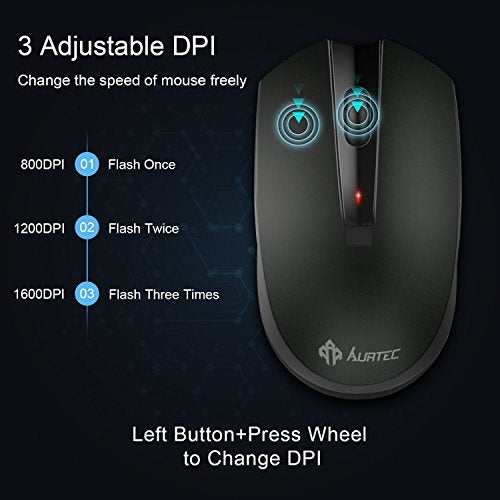 AURTEC Type C Wireless Mouse, AURTEC 2.4GHz USB-C Wireless Mice for Laptop and More USB-C Devices - Image 3